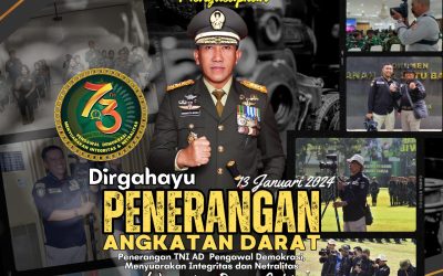 Gubernur Akademi Militer Beserta Persit Kartika Chandra Kirana PCBS Akmil dan Keluarga Besar Akademi Militer Mengucapkan Dirgahayu Penerangan Angkatan Darat “Warastra Pesan Cakti”.