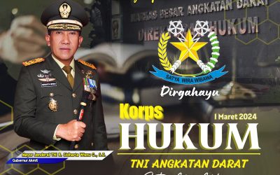 Gubernur Akademi Militer Beserta Persit Kartika Chandra Kirana PCBS Akmil dan Keluarga Besar Akademi Militer Mengucapkan Dirgahayu Korps Hukum TNI Angkatan Darat “Satya Wira Wibawa”